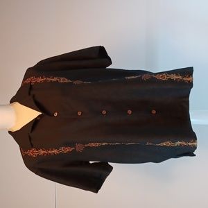 Joe Marlin Men's Short Sleeve Button Done Leisure Shirt Size L, Black